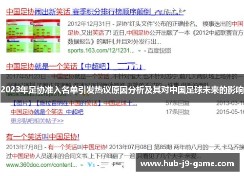 2023年足协准入名单引发热议原因分析及其对中国足球未来的影响 2023年足协准入名单引发热议原因分析及其对中国足球未来的影响