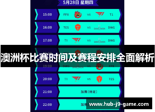 澳洲杯比赛时间及赛程安排全面解析